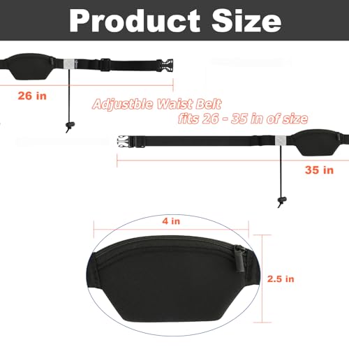 Cosmos Race Number Belt Elastic Waist Number Belt Holding Race Number Bibs for Marathon Triathlon Running, with Mini Pouch and 4 Energy Gel Holding Loops for Small Accessories, Fits 26-35 Waist Size, - Image 3