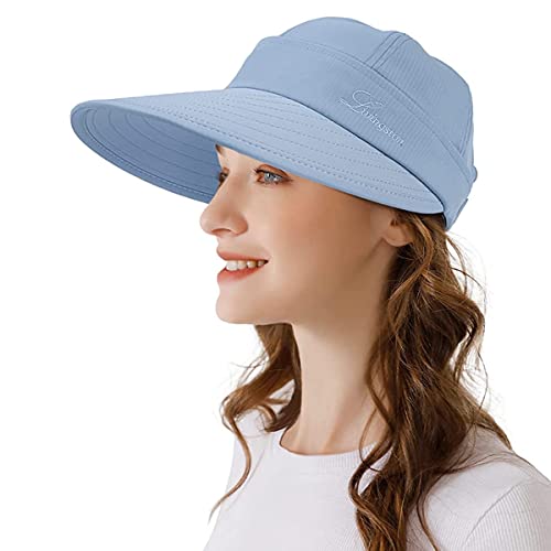 PALAY® Sun Hat for Women, 2 in 1 Wide Brim Sun Hats Sport Caps for Women Outdoor UV Protection Summer Cap with Detachable Top for Beach, Fishing, Baseball