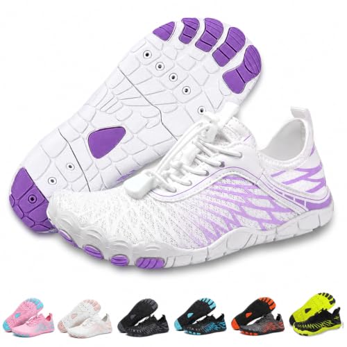 Image of Hike Barefoot Shoes for Women Men with Wide Toe Box, Healthy & Non-Slip Breathable Barefoot Water Shoes Beach Pool Aqua Swim Surf Hiking Walking Shoes