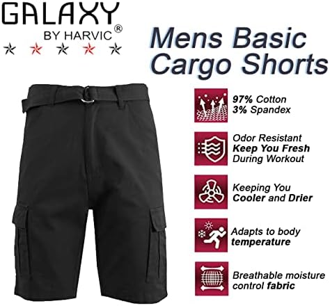 Men's Classic Belted Cotton Stretch 