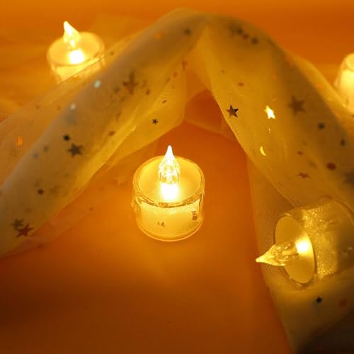 Image of 12Pc LED Tea Light Candles | Flameless & Smokeless Diya | Decorative Acrylic Candle | Home Decor, Navratri Decor Items, Diwali Decoration Item, Room, Table, Pooja Room Decor (Yellow) | Popo Toys