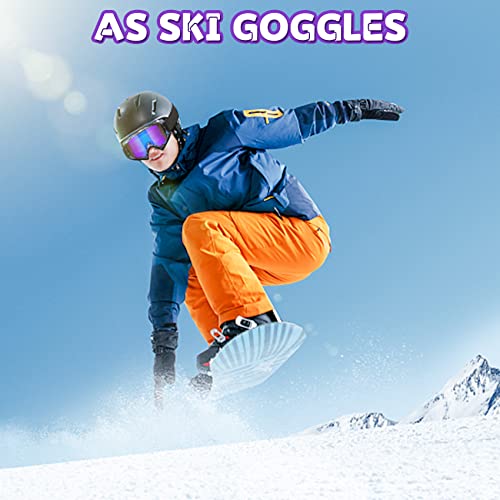 Micnaron Motorcycle Goggles, 2 Pack Dirt Bike Goggles Atv Goggles Mx Goggles Powersport Goggles Windproof Glasses Ski Goggles Mountains Dustproof Racing Goggles (Grey + Blue) #TOP5