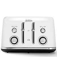 Sunbeam Alinea 4-Slice Toaster with High Lift | Wide Slots & Independent 2-Slice Controls | Ocean Mist White | TA2740W