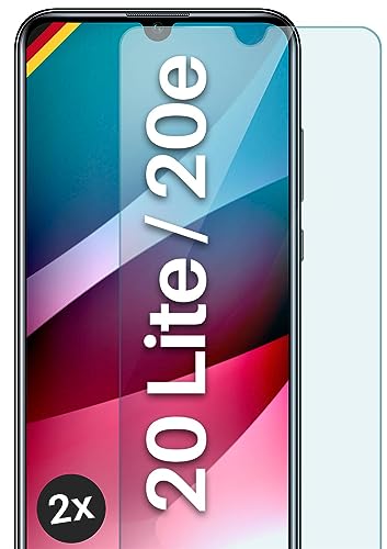 moex Schutzfolie für Honor 20 Lite / 20e Glas 9H Festigkeit, gehärtetes Schutzglas, Panzer Schutz Glas Bildschirmschutz Folie, kompatibel mit jeder Handy Hülle, ShockProtect 2 Stück