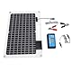 AUNMAS 100 W Monokristallines Silizium-Solarpanel-Batterieladegerät, 12 V 24 V Dual-USB-100-A-Controller mit Leistungsstufenanzeige für den Dachboden von Wohnmobilen, Booten