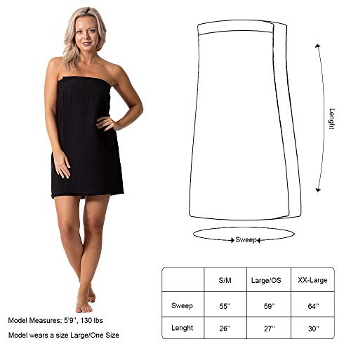 Image of Turkish Linen Women's Waffle Spa Body Wrap with Adjustable Closure