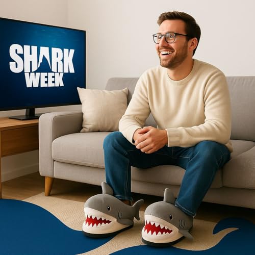Shark Slippers for Woman - Plush Animal Slippers for Men, Cozy Funny2