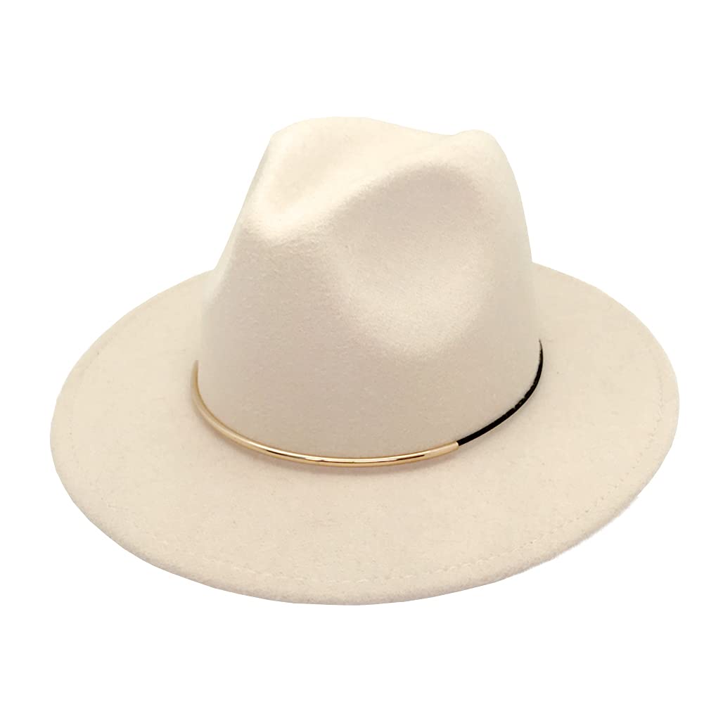 HUDANHUWEIBaZhuaYu001 Womens Fedora Hats with Belt Buckle Wide Brim Panama Fedora Cap