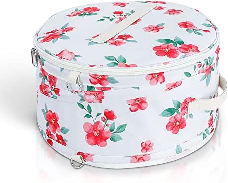 Tuferia Hat Box - Round Hat Storage Box with Dustproof Lid - Travel Hat Bag for Women and Men - Travel Hat Storage Container Suitable for Large Round Hats - (15.7) x (15.7) x (8) inches (IVORY)
