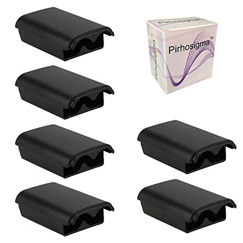 Pirhosigma 6 PCs Battery Cases Shell Shield Cover Kit Holder Pack Black for Xbox 360 wireless controller Game Gamepad Black Cover