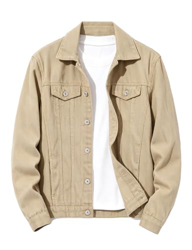 Image of Mens Classic Slim Fit Trucker Jean Denim Jacket Coat