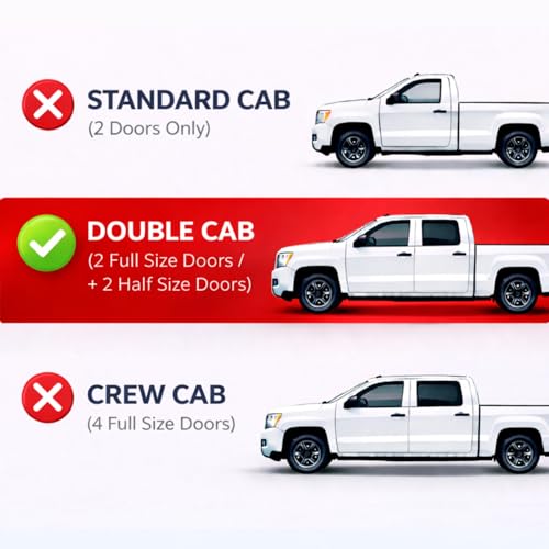 Image of KPY Rain Guards for 2014-2018 Chevrolet Silverado /GMC Sierra 1500 Double Cab, Out-Channel Window Visor Vent Deflector, Truck Accessories for 2015-2019 Chevy Silverado /Sierra 2500HD 3500HD Extended Cab