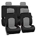 FH Group PU008114 Highest Grade Faux Leather Seat Covers (Gray) Full Set – Universal Fit for Cars Trucks & SUVs