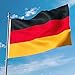 AhfuLife German Flag 3 x 5 Ft, Large Germany Flag for Outside - Double Side with Brass Eyelets for Olympic Party Decorations, Oktoberfest Bar Garden Street Decoration Indoor Outdoor