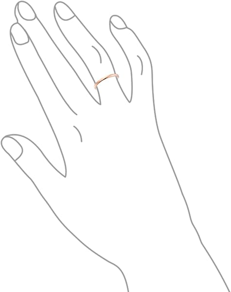 Bling Jewelry Anello nuziale minimalista a cupola da 2 mm per uomini e donne, design sottile impilabile, placcato in oro rosa, argento, nero, titanio semplice, gioielli per coppie. - 4