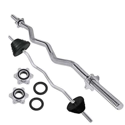 Buy 47'' Solid Steel Barbell Weight Lifting Bar Olympic EZ Curl Bar for