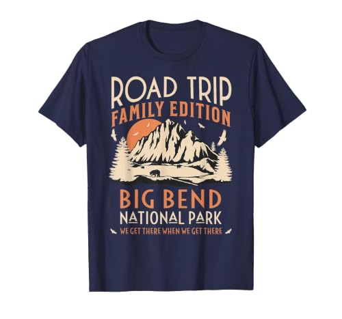 Big Bend US National Park Family Road Trip Vacation T-Shirt, Men, Navy Blue, 4X-Large