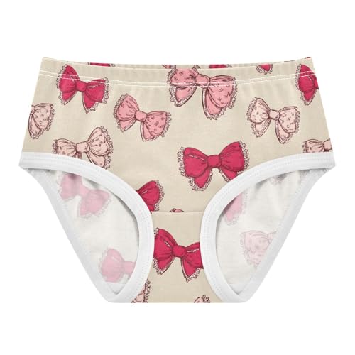 Wusikd Cute Pink Red Bows Girls' Underwear Cotton Girls Briefs Soft Toddler Underwear 2T
