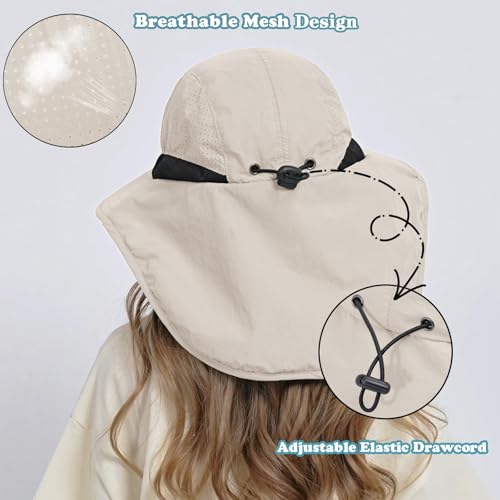Image of ZOORON Kids Sun Hat with Neck Flap UPF 50+ Beach Hats for Baby Boys Girls