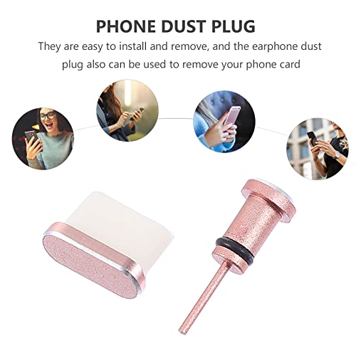 ifundom 2 pares de plugues à prova de poeira do telefone Tipo-C Plugs de porta de carga fone de ouvi