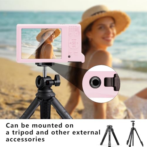 Tedubax Silicone Case for Canon PowerShot ELPH 360/IXY 650 with Screen Protector and Lanyard,Soft Anti-Scratch Camera Cover,Slim Carrying Protective Camera Body Skin Sleeve - Pink - 3