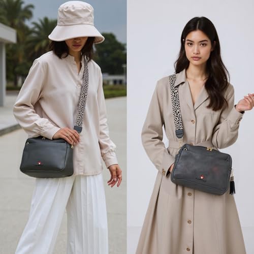 Vegan Leather Crossbody Bags for Women,Large Capacity Cross Body Purses Women Wide Strap Shoulder Handbag2