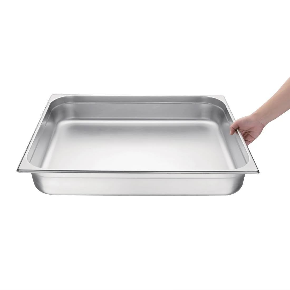 Vogue K804 acero inoxidable 2/1 Gastronorm Pan, 100 mm