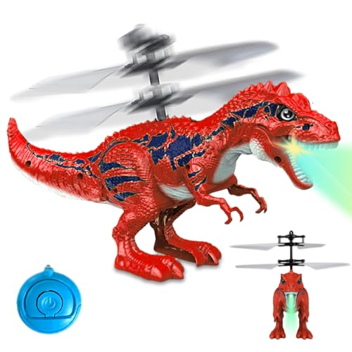 Toyana Kids LED Flying Dinosaur Drone Toy with Remote Control – Hand Controlled Rechargeable Dragon Helicopter with Lights, Indoor & Outdoor Hovering RC USB Rechargeable Dino Educational Fun Toy