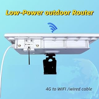 ASHATA Router Modem 4G LTE Alimentato a Energia Solare da 12W, 300 Mbps Solar WiFi 6 Extender con Slot per Schede SIM, 150 M a Prova di Acqua IP66, 18000MAH, 8 Accessi del Dispositivo (Antenne