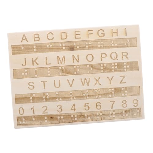 Alasum Tablero del Alfabeto Braille Máquina De Escribir Braille Portátil Regla De Aprendizaje Braille Tablero De Rastreo Reloj Parlante para Ciegos Puntos De para Ciegos De Madera