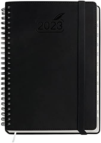 2023 Diary by BEZEND, A5 Planner Week to View 21 x 14.8 cm, Daily Weekly and Monthly Calendar,Spiral Bound,FSC Certified 100GSM Paper, Vegan Leather Soft Cover - Turquoise