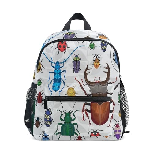 Bugs Small Beetles Insect Kid's Backpack for Girls Boys, Toddler Backpack with Name Tag Daycare School Children Kindergarten Bag Nursery Travel Bag