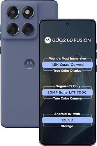 Image of Motorola Edge 60 Fusion 5G Slipstream 8GB RAM 128GB Storage 6.67 inch Display 50MP OIS Camera 5500mAh Battery Dimensity 7400 Processor 68W Turbo Charger Smartphone