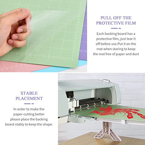 4Pcs Quilting Cricket Cutting Mat for Cricut Maker and Cricut Explore Cutting Machines, 12”X12” Standard Grip Light Grip Strong Grip Cutter Mat, Adhesive Sticky Cut Mats for Cricut Joy (A)