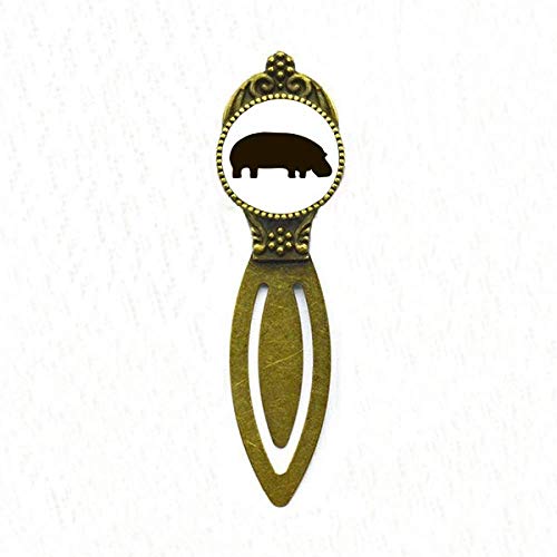 Marque-page hippopotame noir au design rétro et soigné