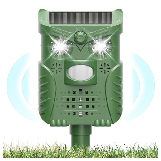 Repellente Gatti Ultrasuoni Solare IP44 Impermeabile a Frequenza Regolabile per Allontanare 4 Modalità Regolabile Repeller Animali Ultrasound Repellente per Uccelli, Cani, Gatti, Topi, Volpi
