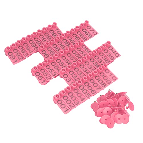 Orelha para Gado Earered 100 Conjuntos Numerados Etiquetas de Orelha de Gado para Vaca Porco Ovelha