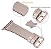 JSGJMY Compatible for Iwatch Band 38mm 40mm S/M Women Genuine Leather Loop Replacement Strap for iWatch Series 5 4 3 2 1, Glitter Champagne with Series 5/4/3 Rose Gold Clasp