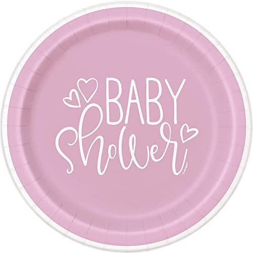 Unique 73383 Blue Hearts Baby Shower Plastic Table Cover, 54" x 84" 1 Pc, Print