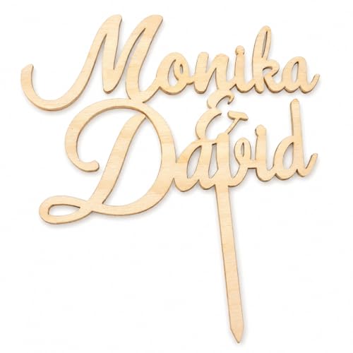 Pet-Jos Cake Topper na tort weselny, spersonalizowany drewniany tort weselny, spersonalizowana figurka na tort, topper, jubileusz, dekoracja na imprezę, wesele, cake Topper
