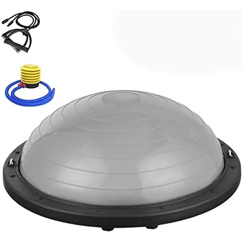 Zsh Yoga Balance Ball,Half Ball Balance Trainer With Straps Yoga Balance Ball Anti Slip For Core Training Home Fitness Strength Exercise Workout Gym Diameter: 58cm/22.8 Inch (Color : B) Cover