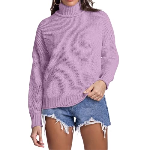 Suéter de cuello alto en tejido suave premium con textura de hilo y corte sofisticado