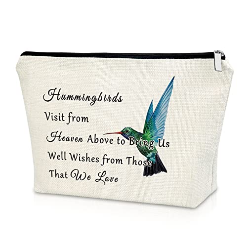 Sazuwu Hummingbird Memorial Cosmetic Bag Sympathy Gift for Loss of Loved One Cosmetic Bag Hope Gift for Her Travel Pouch