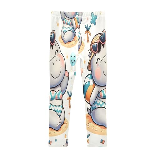 Bolaz Toddler Girls Leggings Printed Yoga Pants Leggings Cute Hippo Girl for Kids2