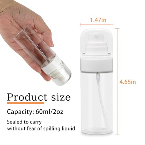 2 Pack 2oz/60ml Spray Bottles with Fine Mist for Hair and Face, Travel Spray Bottles for Perfume, Liquid Cosmetics and Essential Oils Decanting2