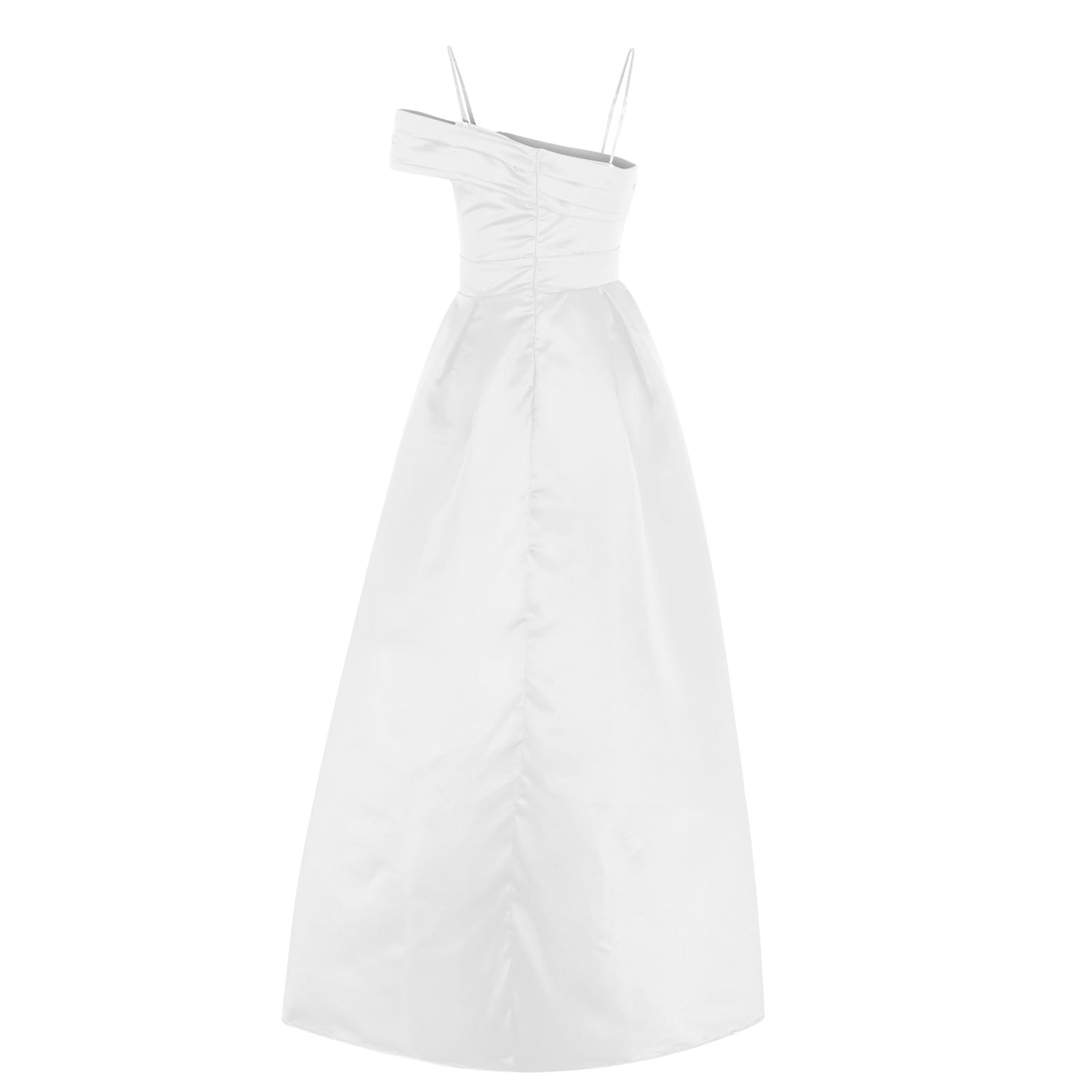 Cocktailkleid Damen Elegant Off Shoulder Abendkleider Sexy Strumpfhalter Ballkleid Lang Brautkleid Neckholder Rückenfrei Satin Seitenschlitz Lange Abschlusskleider Festlich Festkleider