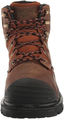KEEN Utility Men's Camden 6" Composite Toe Waterproof Internal Metatarsal Guard Heavy Duty Work Boots, Leather Brown/Black, 9 Wide | Image 1