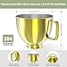5QT Stainless Steel Mixer Bowl Compatible with Kitchen aid Stand Mixers Kitchenaid Replacement Bowl for 4.5-5 QT Tilt-Head Mixer with Handle, Gold