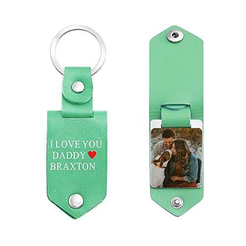 Duroon Schlüsselanhänger Personalisiert Foto, Schlüsselanhänger Leder mit Textgravur als Kleines Geschenk für Jahrestage oder Hochzeitstag Cover