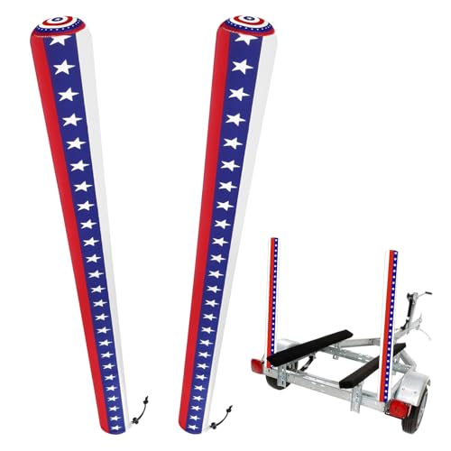 Harsever 48 4th of July American Flag Boat Trailer Guide Pole Covers 2 Pcs USA Boat Trailer Accessories for Fishing Boats Sailboat Trailers Independence Day Decorations (Red Blue02)